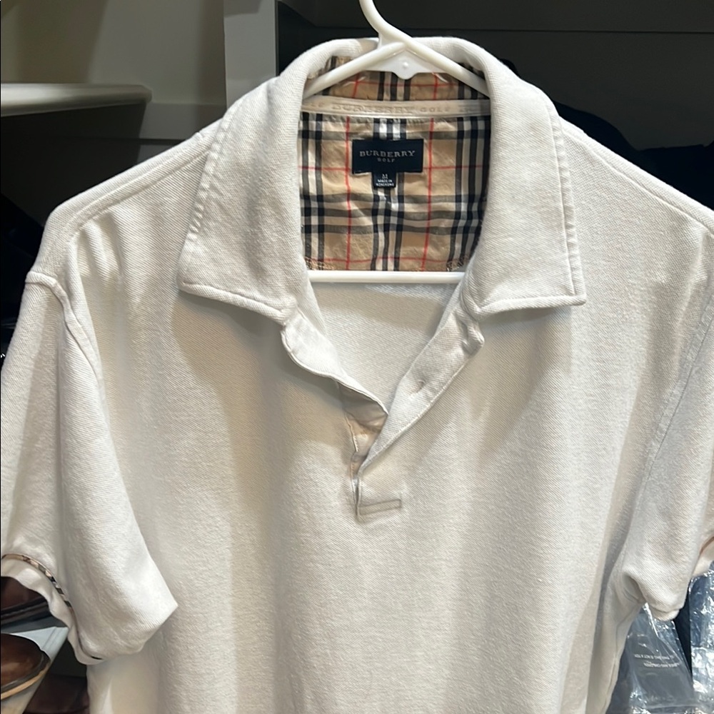 Burberry White Polo Shirt